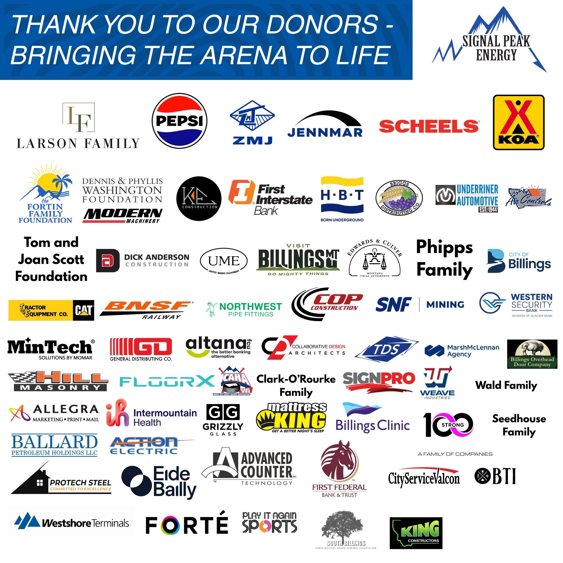 Thank you to our donors